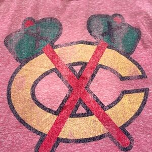 Chicago Blackhawks Women’s Hockey Tank Shirt L Red NEW Made In USA 100% Cotton